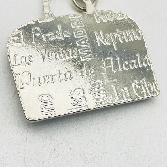 CHIC SELECTION Madrid Souvenir Keychain Silver Tone Blue Rhinestone Accents - Picture 5 of 8